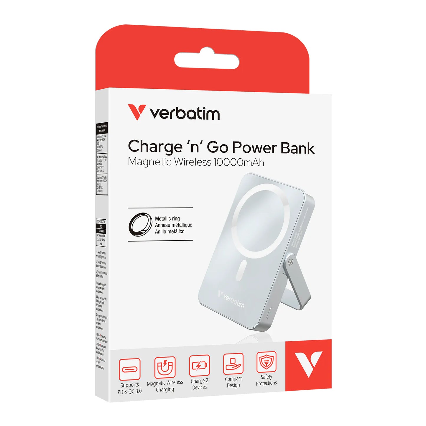 Verbatim Charge 'n' Go 10000mAh 磁吸無線流動充電池 (WPBGS10)