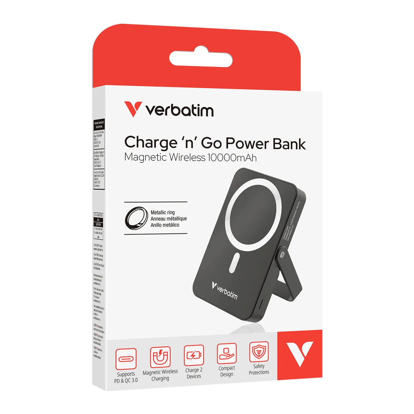 Verbatim Charge 'n' Go 10000mAh 磁吸無線流動充電池 (WPBGS10)