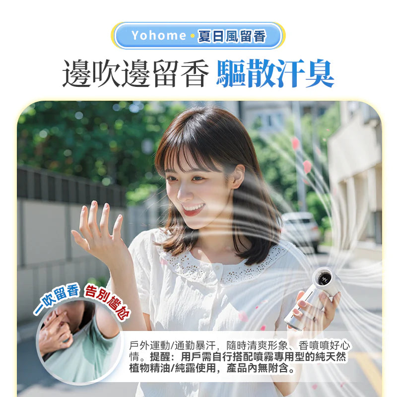 Yohome 雙核保濕香薰清爽微米級噴霧多功能手持高速小風扇 GF04