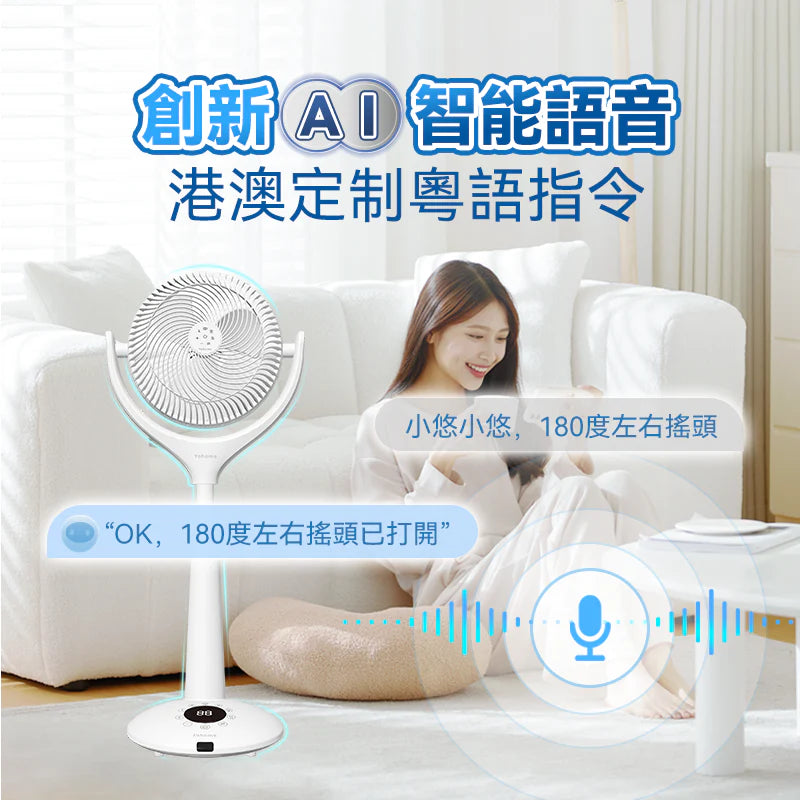 Yohome 5D全方位雙面雙葉對流淨化智能語音伸縮循環扇 PRO