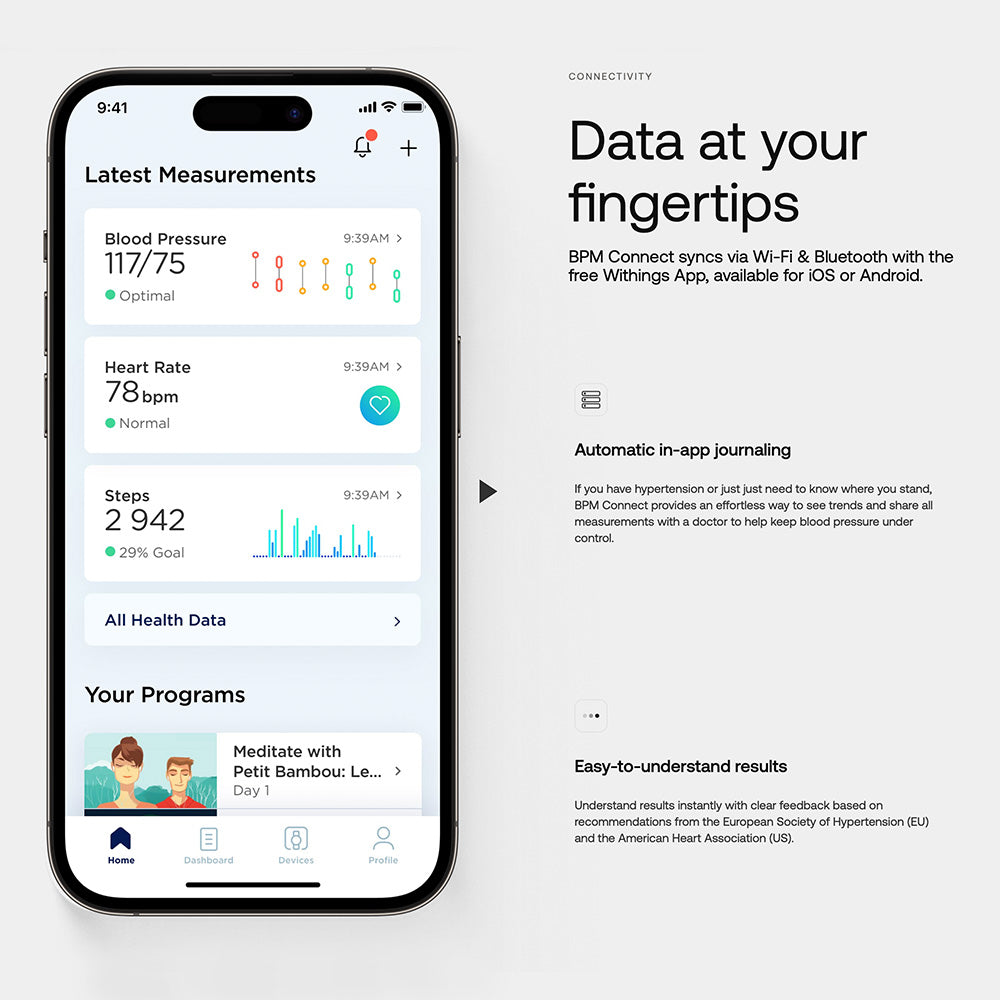 WITHINGS BPM Connect 智能輕便無線血壓計 【兩年保養】