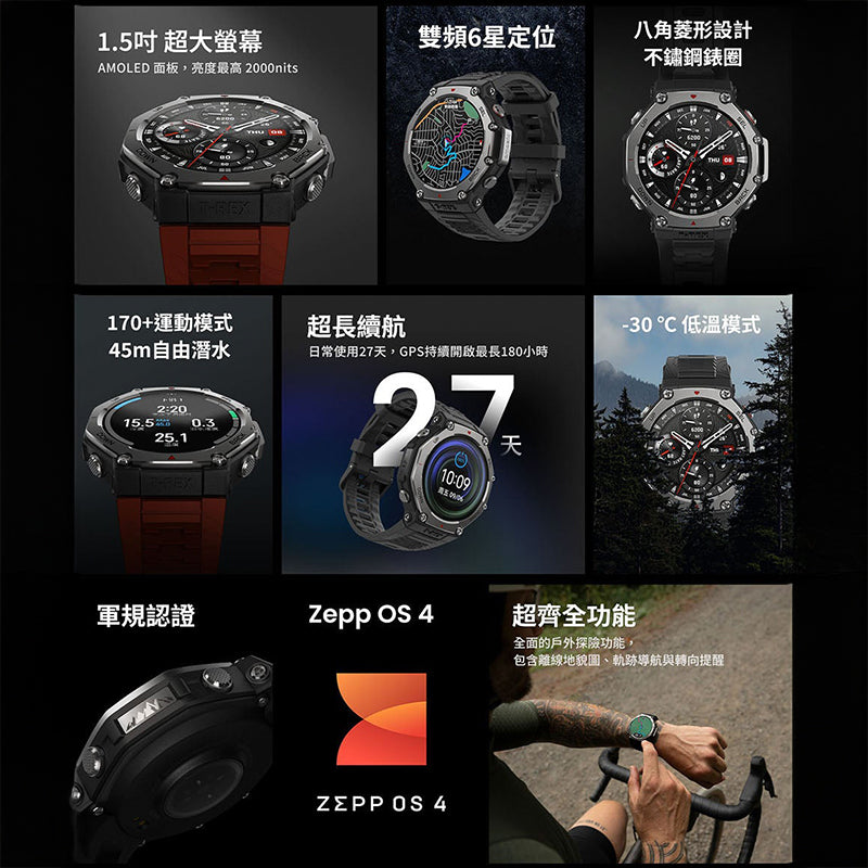 Amazfit T-Rex 3 48mm 軍規運動智慧手錶