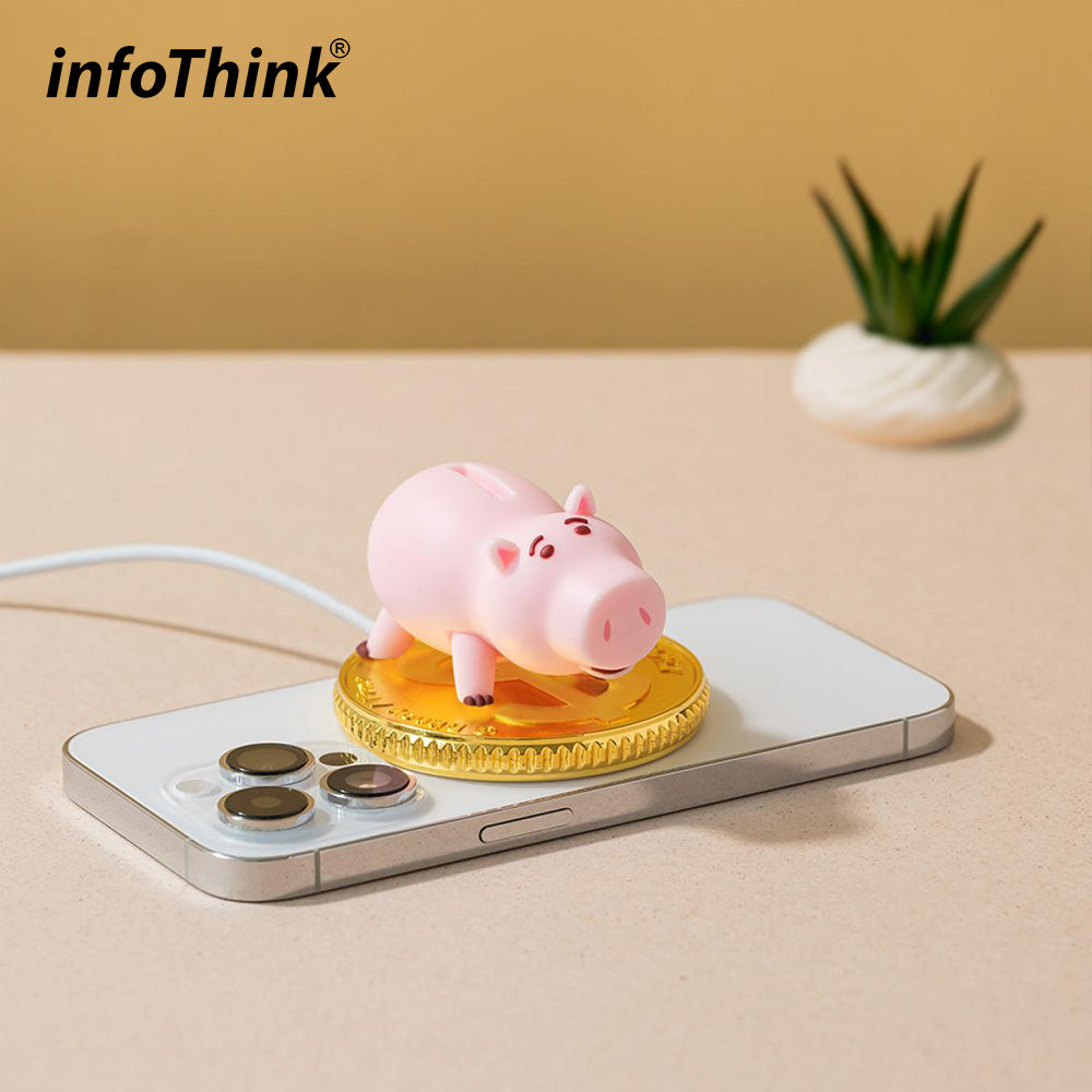 InfoThink 火腿豬系列 磁吸無線充電盤