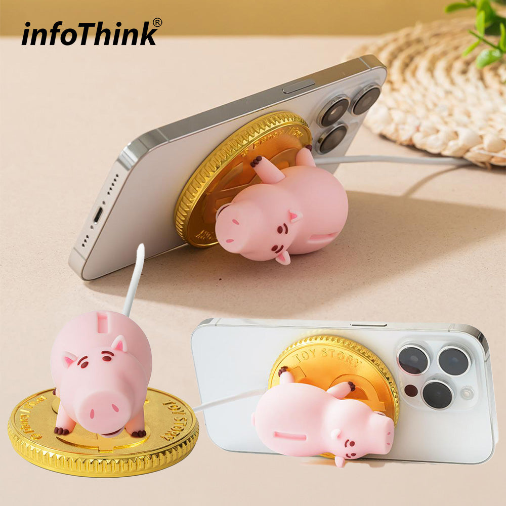 InfoThink 火腿豬系列 磁吸無線充電盤