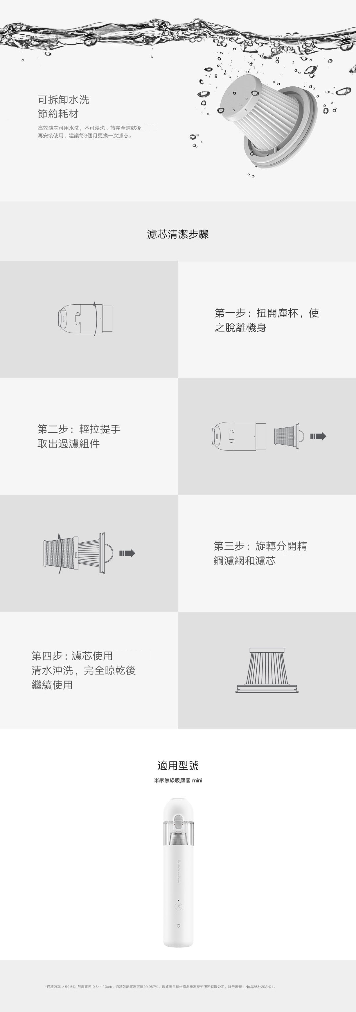 Xiaomi 小米 米家無線吸塵器 Mini 濾芯(兩個裝)
