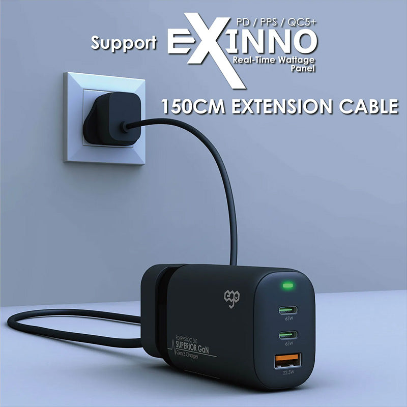 EGO 65W Superior GaN 3USB 充電器 A2018
