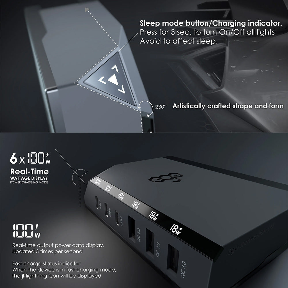 EGO EXINNO 300W 實時功率顯示 USB 旅行充電器 EX240