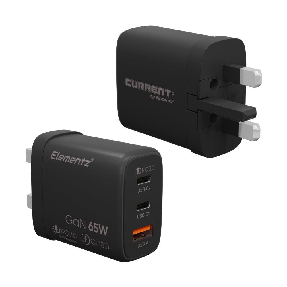Elementz PD-65 3 PORT 65W GaN 迷你輕巧快速充電器