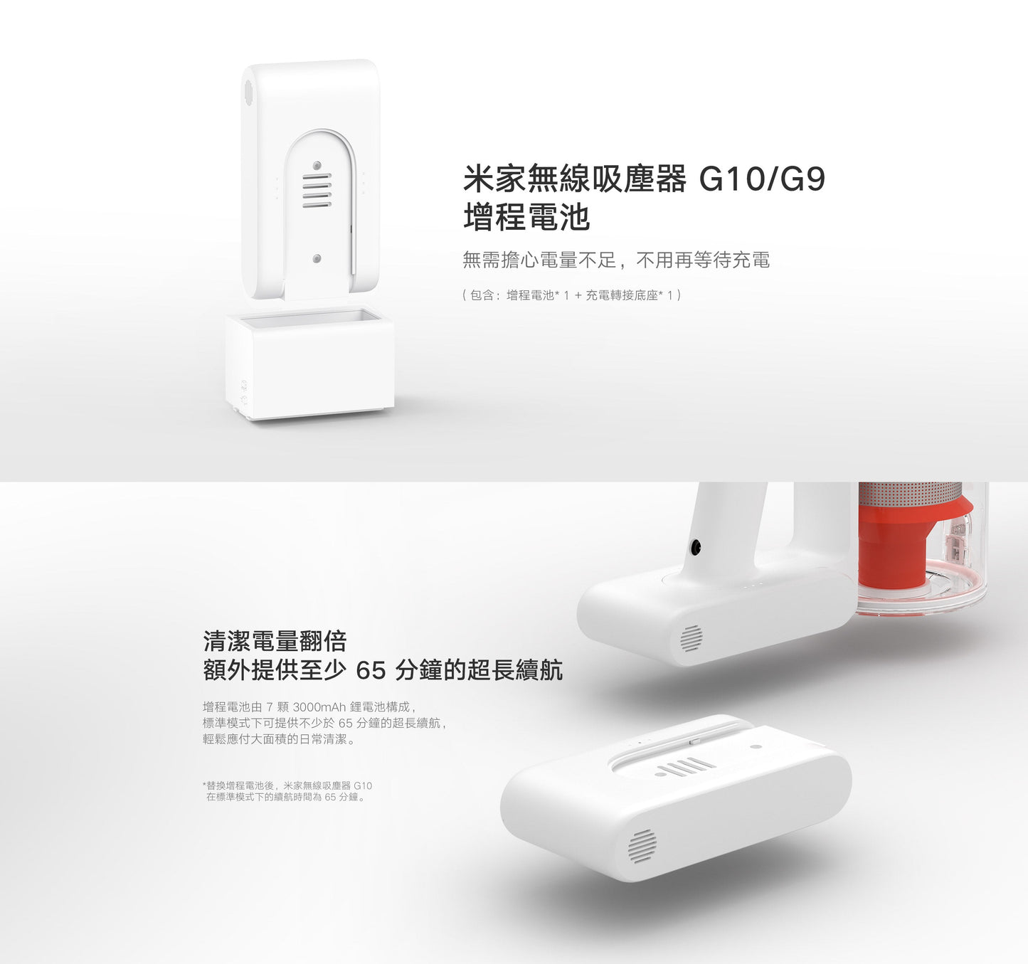 Xiaomi 小米 米家無線吸塵器 G10/G9 增程電池 3000mAh