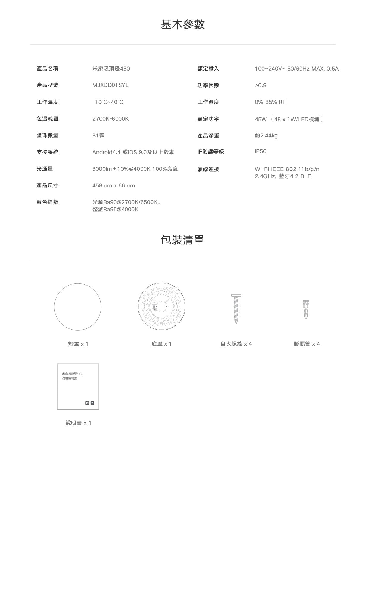 Xiaomi 小米 米家吸頂燈 450 BHR4118GL