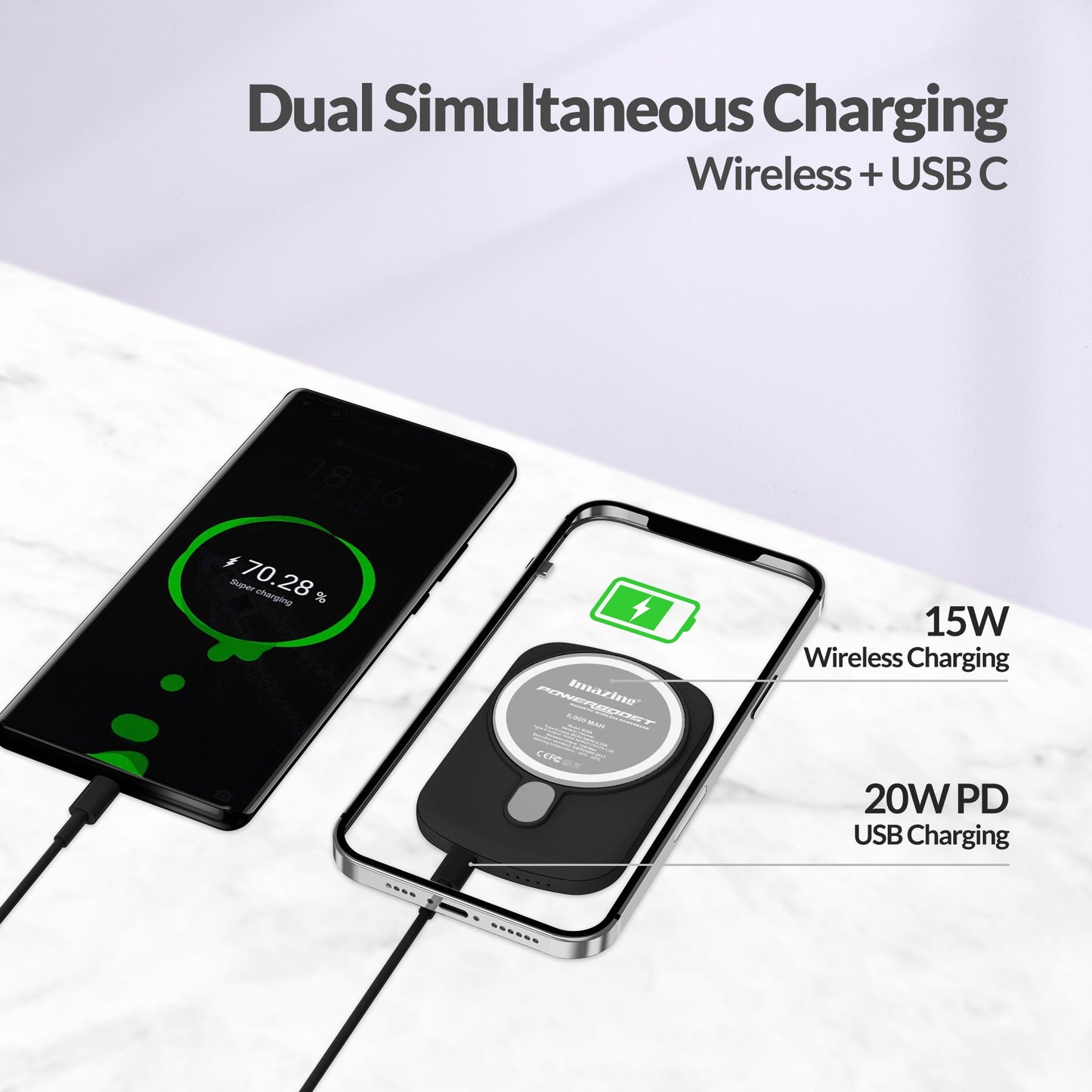 Imazing E33A 磁性無線充電行動電源 5000mAh