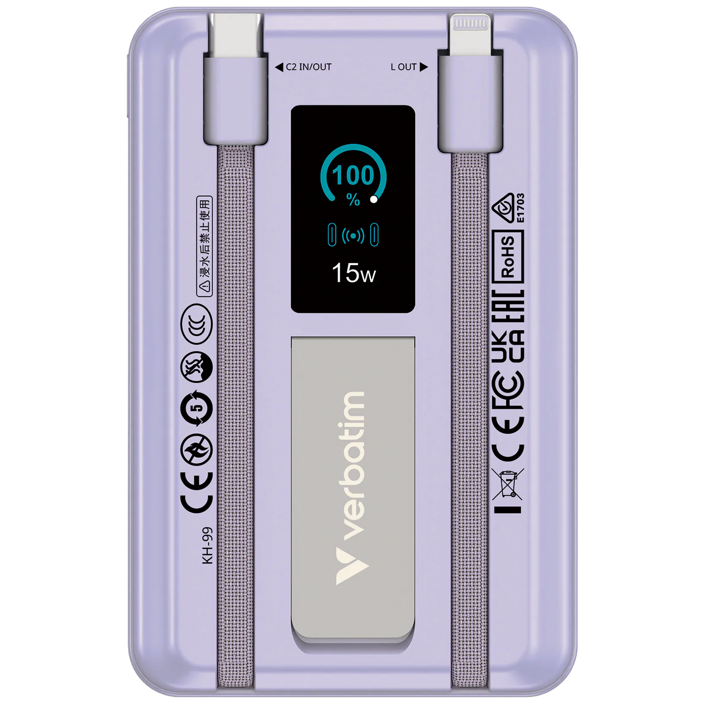 Verbatim Charge 'n' Go 10000mAh C+L 及LED螢幕 流動充電池