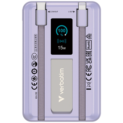 Verbatim Charge 'n' Go 10000mAh C+L 及LED螢幕 流動充電池