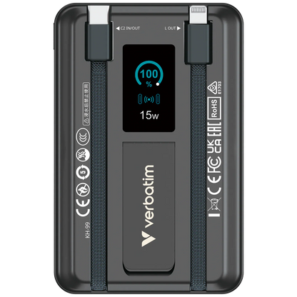 Verbatim Charge 'n' Go 10000mAh C+L 及LED螢幕 流動充電池