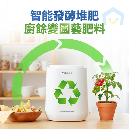 Yohome 智能粉化減量發酵堆肥可視窗自清潔可卸洗刀組多用途環保廚餘機 PRO