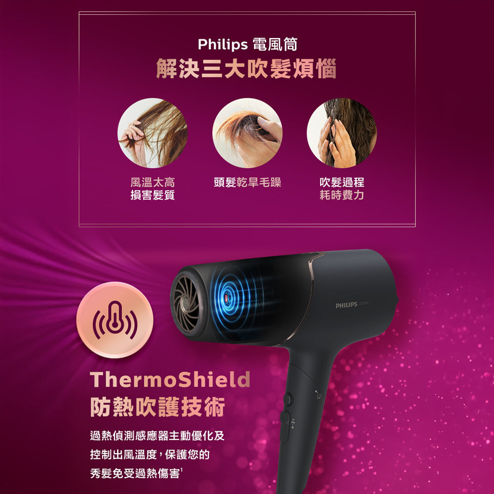 PHILIPS 飛利浦 5000系列 礦物負離子電風筒 BHD538/23