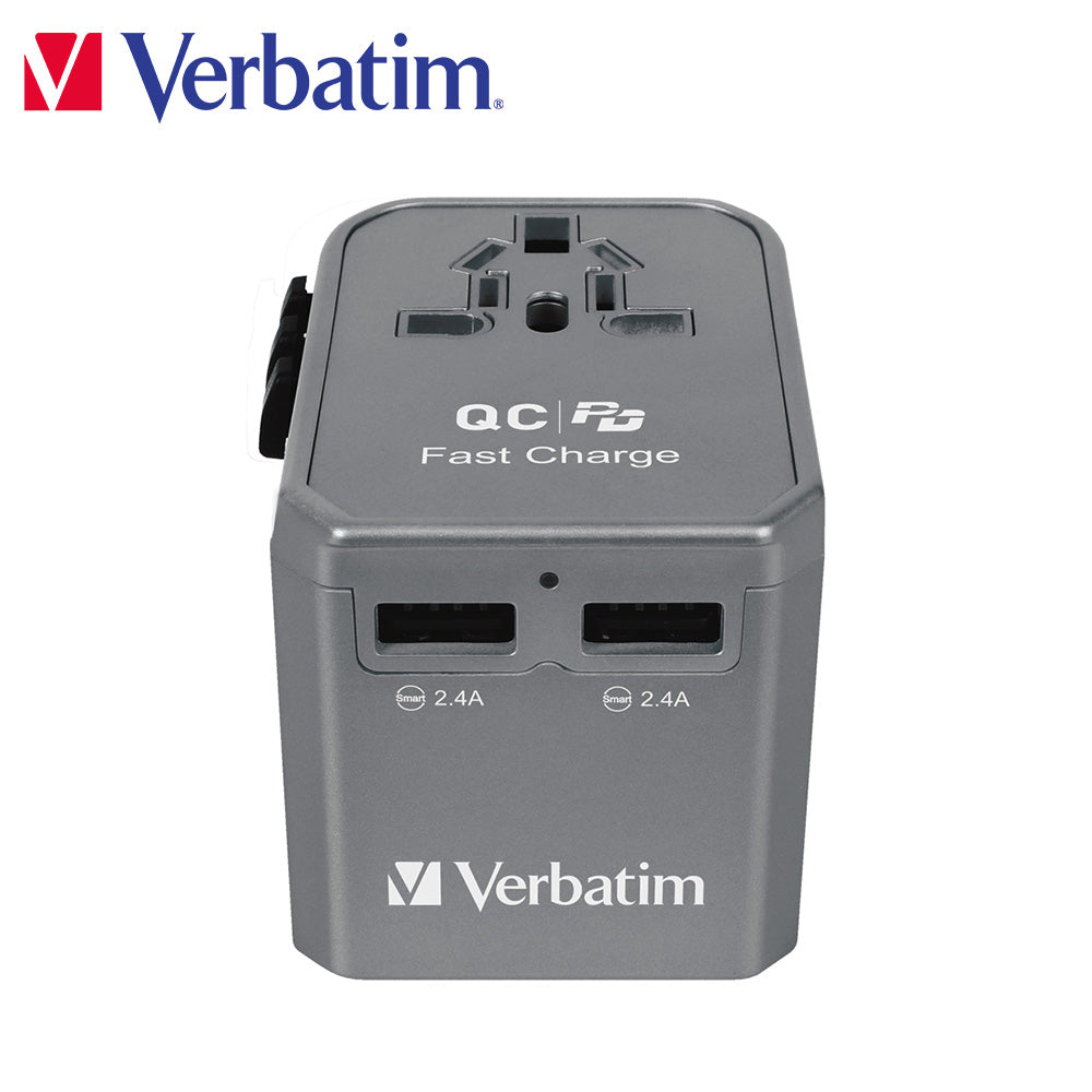 Verbatim 4 端口 45W PD & QC 通用旅行適配器(#66433)