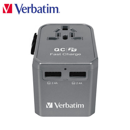 Verbatim 4 端口 45W PD & QC 通用旅行適配器(#66433)