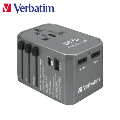 Verbatim 4 端口 45W PD & QC 通用旅行適配器(#66433)