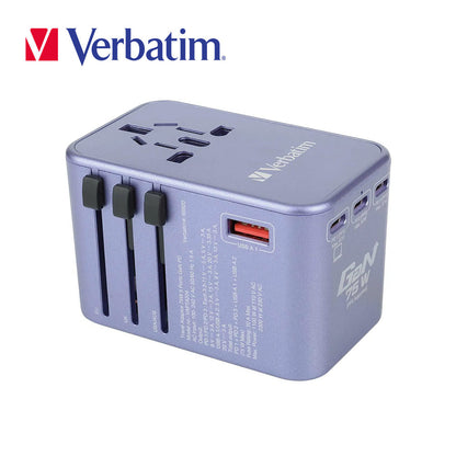 Verbatim 5 端口 75W PD 3.0 & QC 3.0 GaN 通用旅行轉插(#66919/#66920)