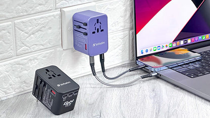 Verbatim 5 端口 75W PD 3.0 & QC 3.0 GaN 通用旅行轉插(#66919/#66920)