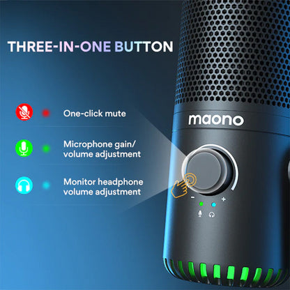 Maono 閃克 DM30 RGB 電容式麥克風