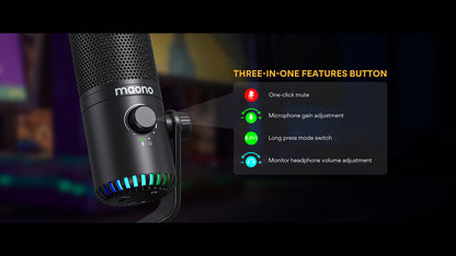 Maono 閃克 DM30 RGB 電容式麥克風