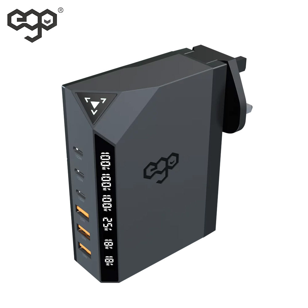 EGO EXINNO 120W 即時輸出顯示 6端 USB充電器 EX120-KR