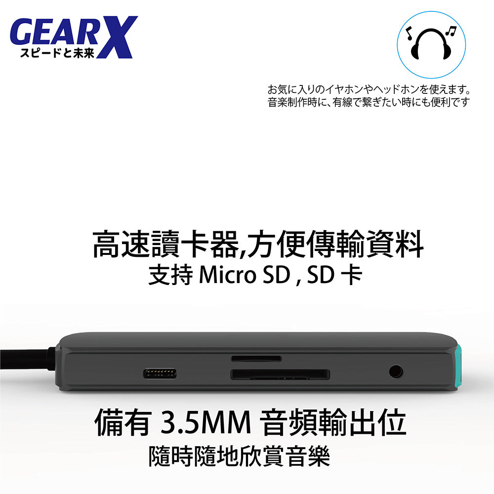 GearX Type-C 8002 8in1 Hub 8合1擴充器