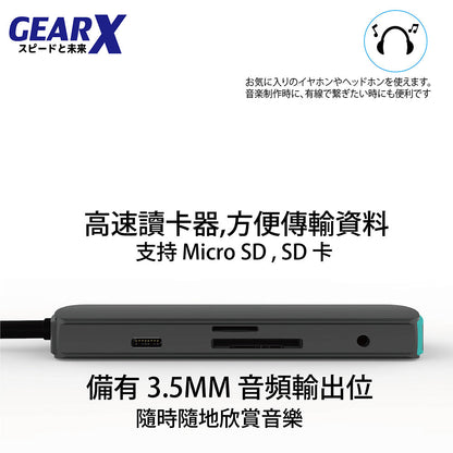 GearX Type-C 8002 8in1 Hub 8合1擴充器