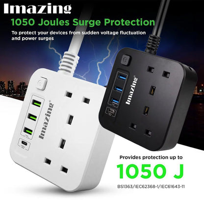 Imazing IM3U2K-C 防雷拖板 3 USB + 1 Type-C (30W)