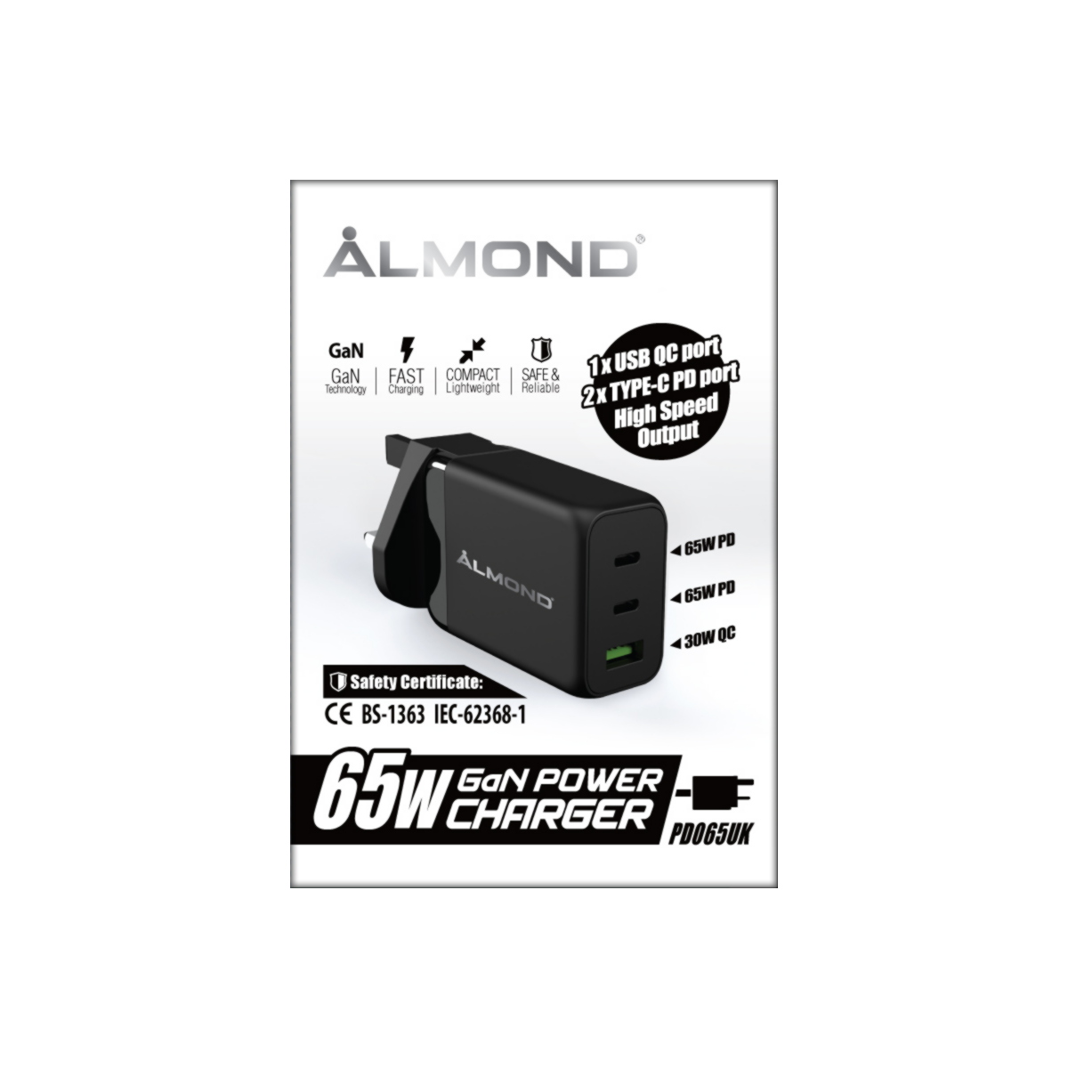 ALMOND PD065UK 快速充電器