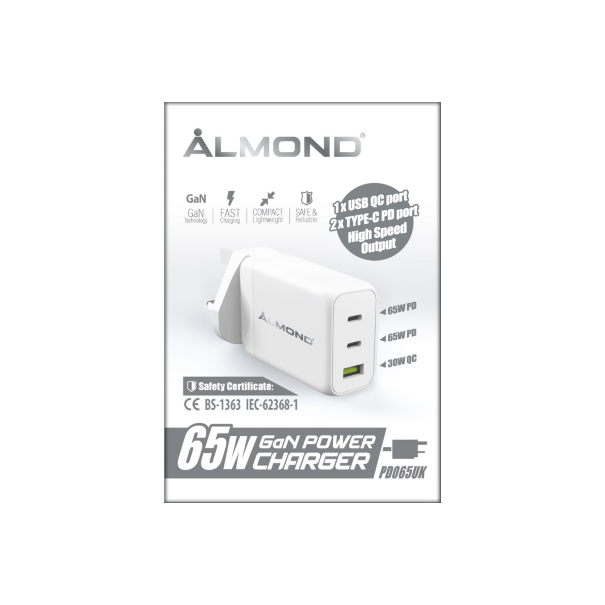 ALMOND PD065UK 快速充電器