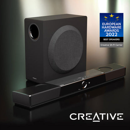 Creative SXFI CARRIER Dolby Atmos Soundbar + 重低音喇叭