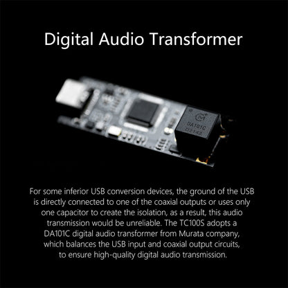 【接受預訂】ddHiFi TC100S USB-C(F) 同軸(RCA Coaxial) 轉換器