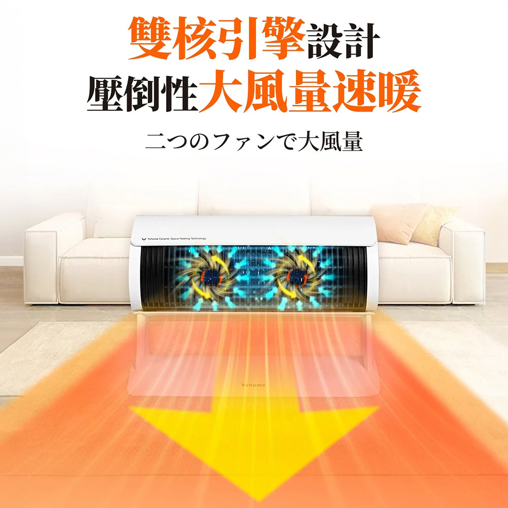 【現貨發售】Yohome 家の逸 立臥式廣角4D搖頭萬用全身速熱暖風機 (YH-008)